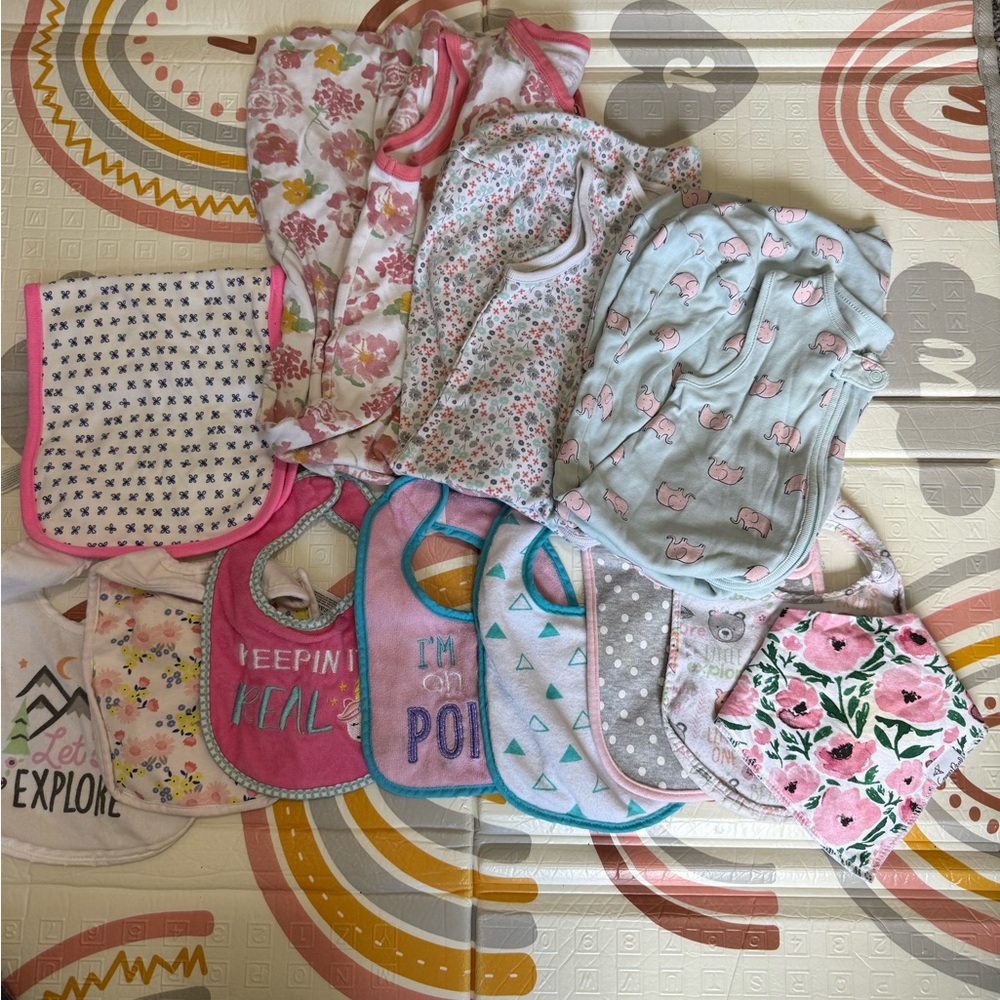 Simple Multicolor Baby Bib Set